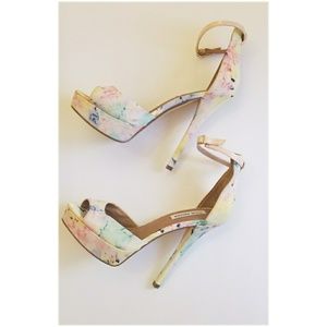 Steve Madden Pastel Floral Ankle Strap Heels